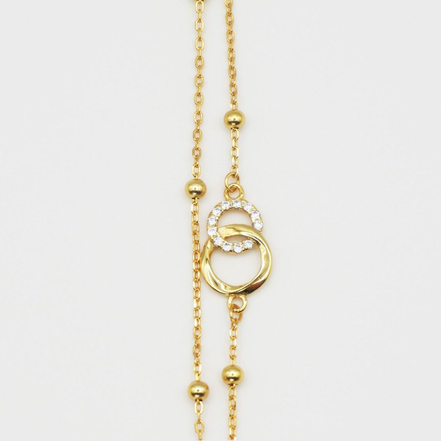 Minimalist gold double chain bracelet