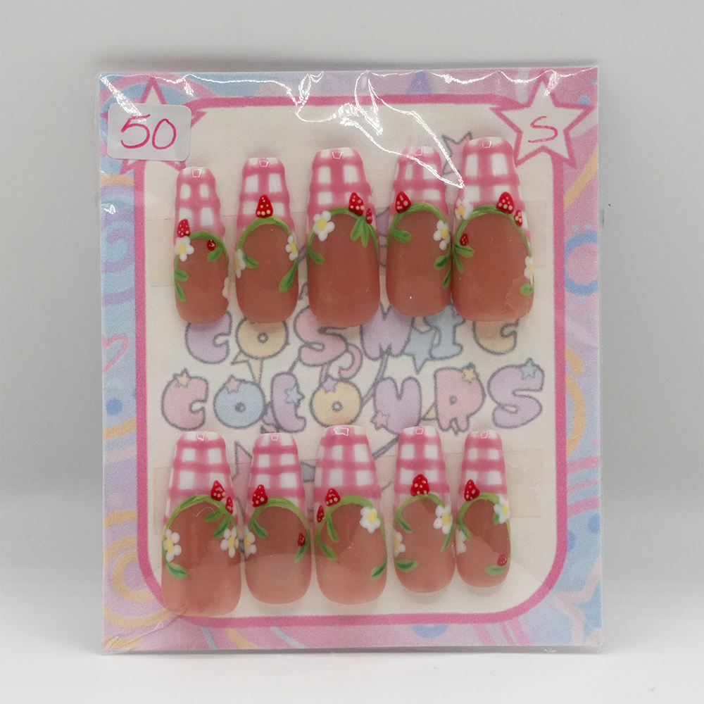 Strawberry Patch Press-On Nails β Long Coffin (S) - Image 5