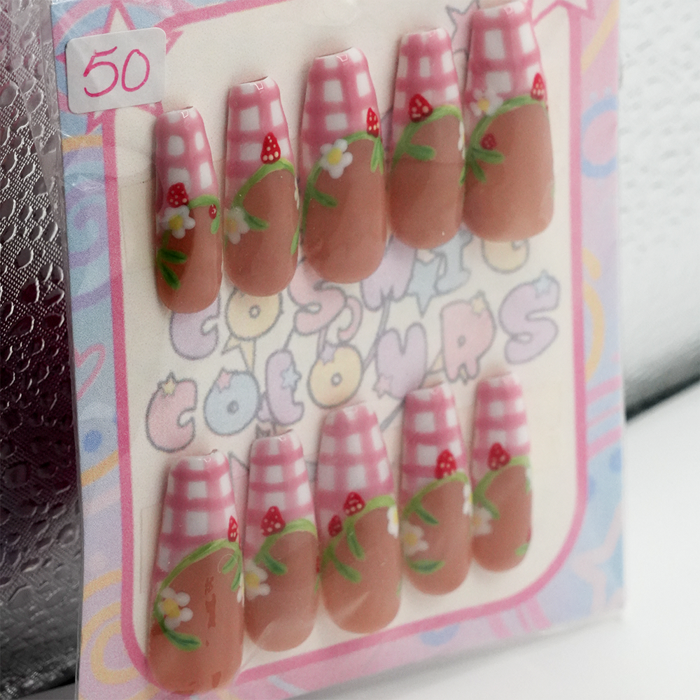 Strawberry Patch Press-On Nails β Long Coffin (S) - Image 4
