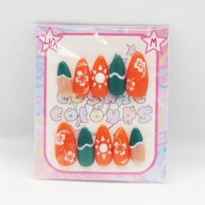 Beach Bum Press-On Nails – Medium Long Almond