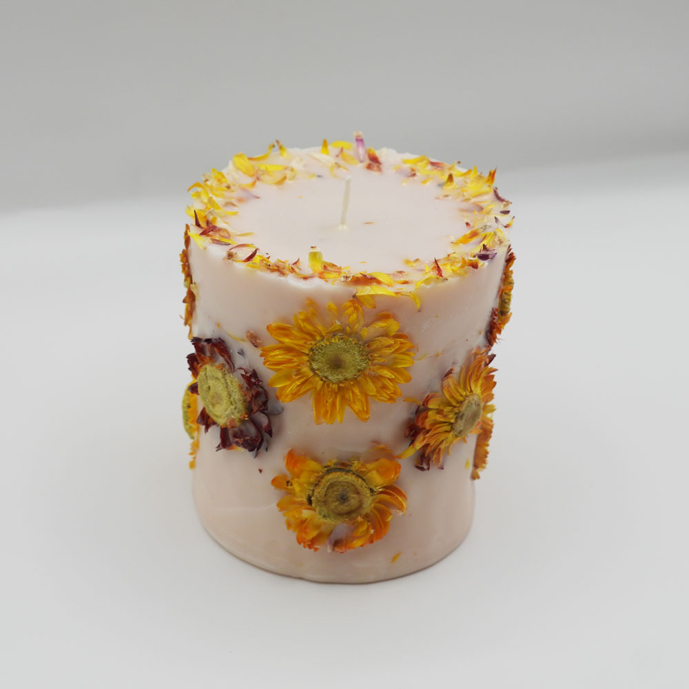 Yellow Botanical Candle – Orange & Lemongrass - Image 2