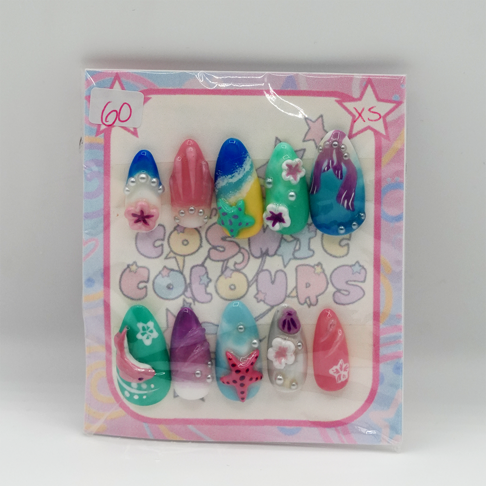 Tropical Paradise Press-On Nails β Long Almond (XS) - Image 4