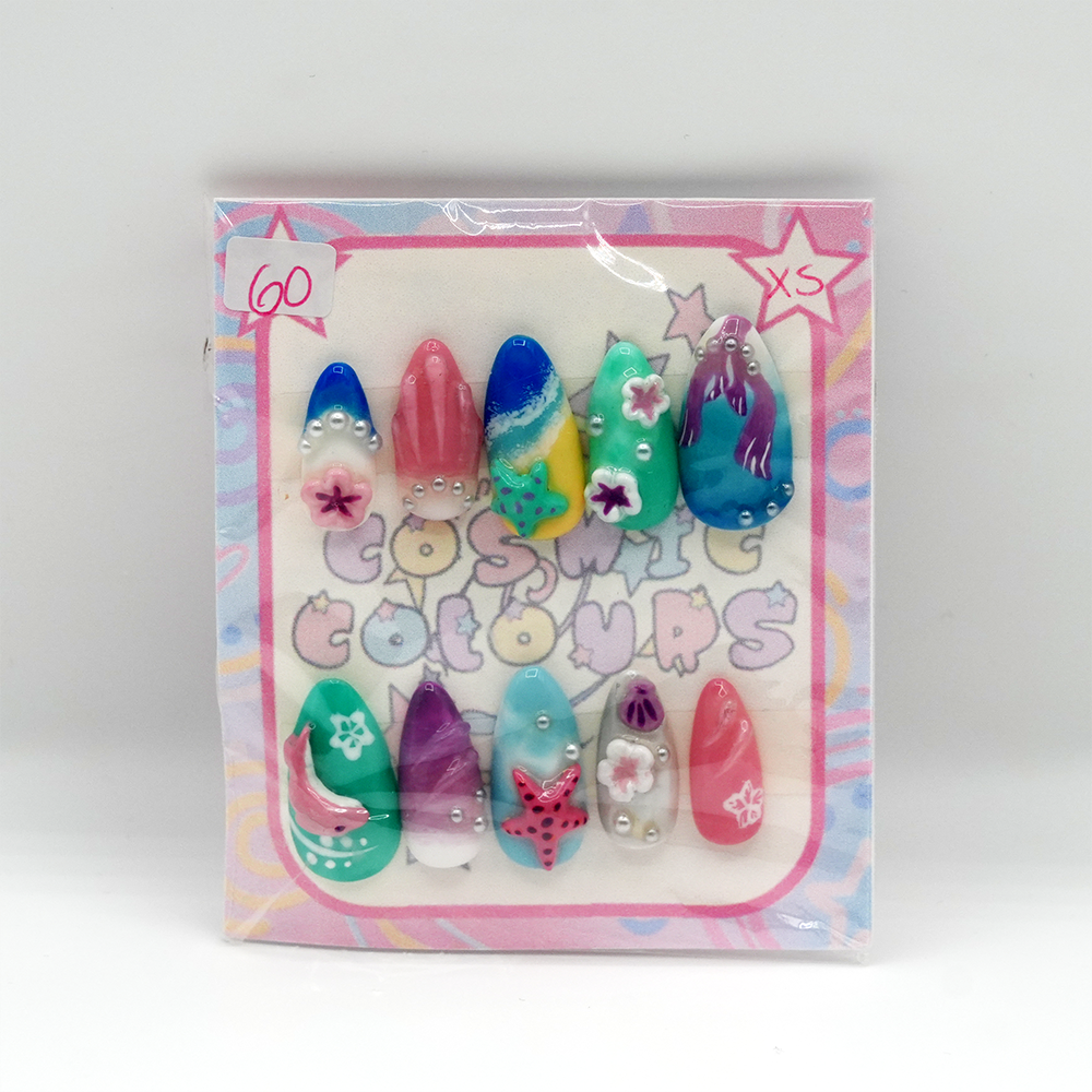 Tropical Paradise Press-On Nails β Long Almond (XS) - Image 2